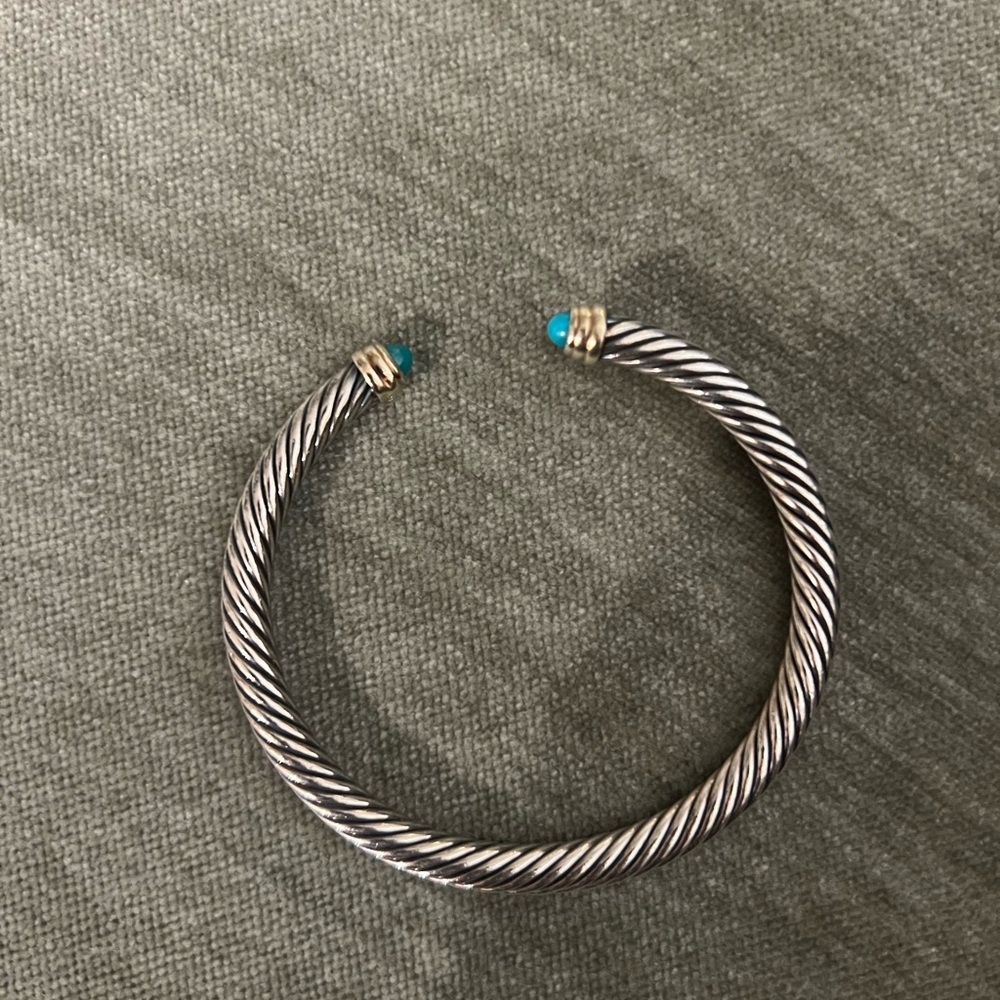 David Yurman 4 mm cable flex bracelet turqoise stones
